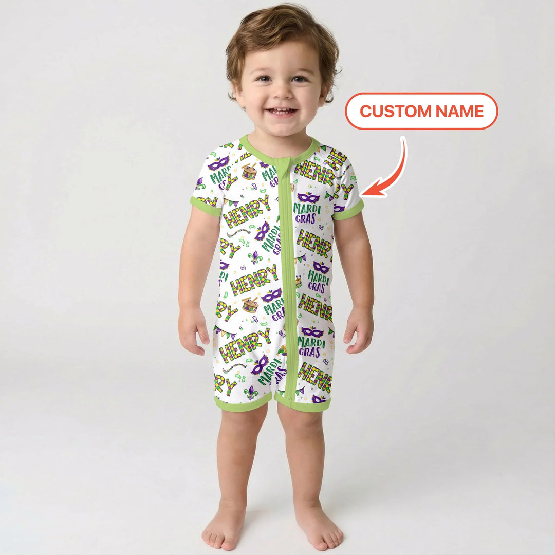 Custom Name Make your own Mardi Gras Bamboo Shorty Zippy