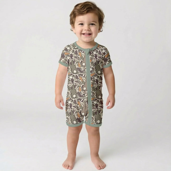 Camo Easter Bunny Bamboo Shorty Zippy