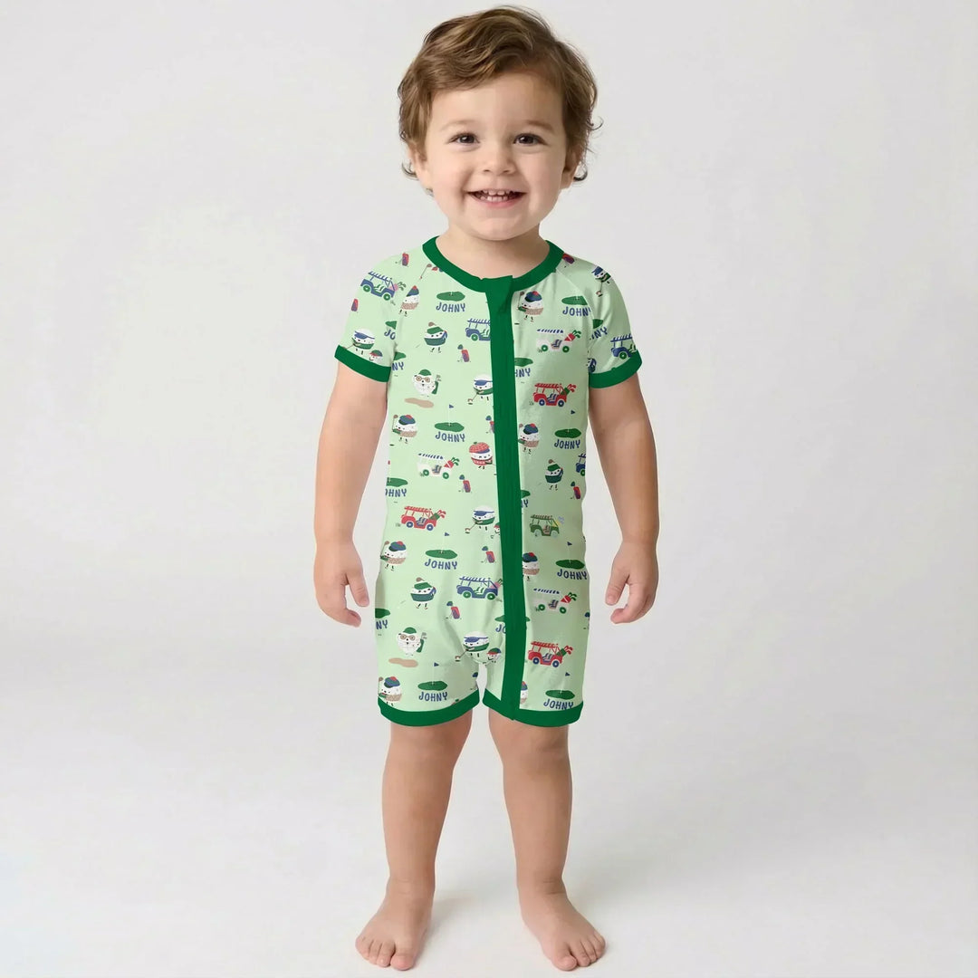Cute Golf ball Bamboo Shorty Zippy