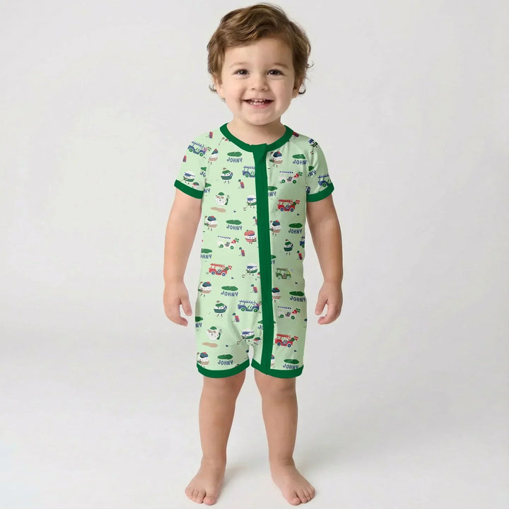 Cute Golf ball Bamboo Shorty Zippy