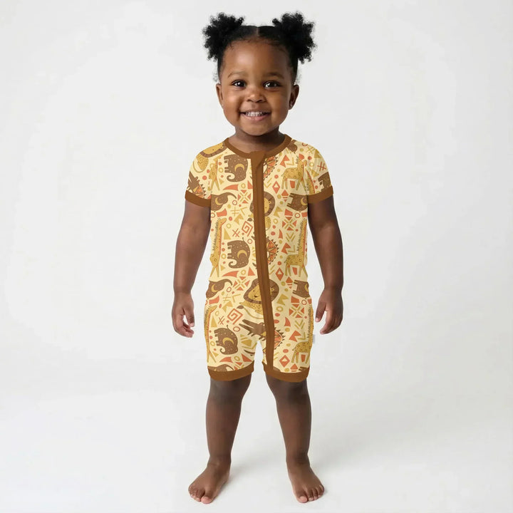 African Animals Spirit Bamboo Shorty Zippy