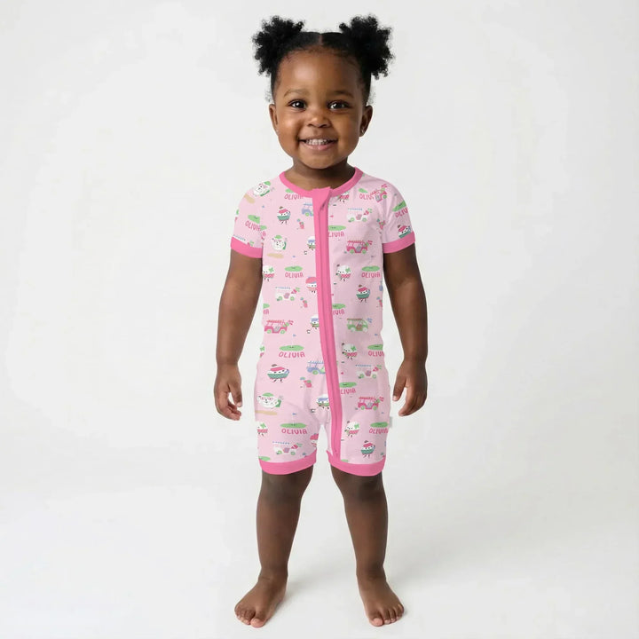 Cute Golf ball Bamboo Shorty Zippy