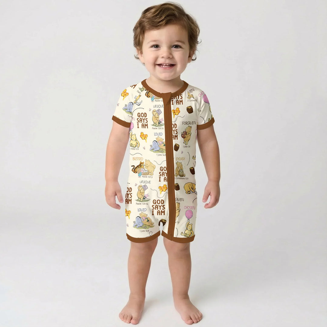 God Says I Am – Little Blessings Bamboo Shorty Zippy