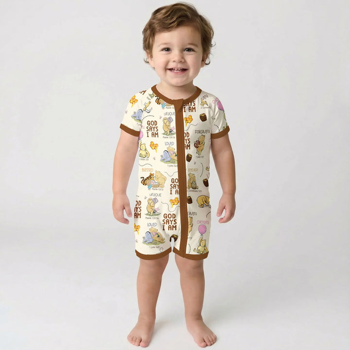 God Says I Am – Little Blessings Bamboo Shorty Zippy