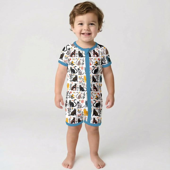 Botanical Cats Bamboo Shorty Zippy