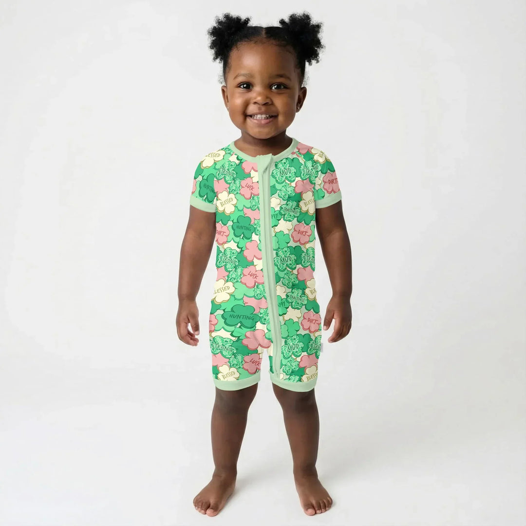 Lucky Vibes Shamrock Bamboo Shorty Zippy