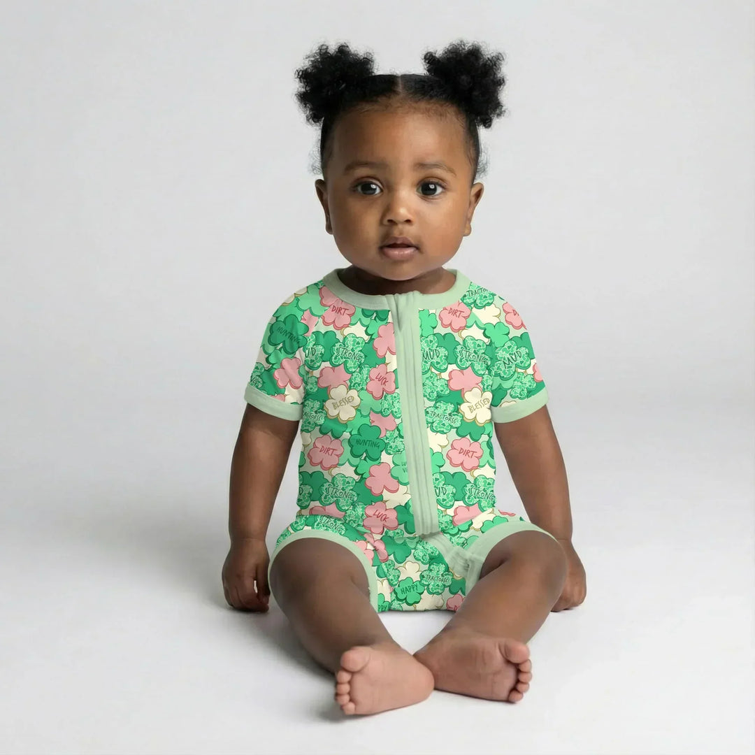 Lucky Vibes Shamrock Bamboo Shorty Zippy