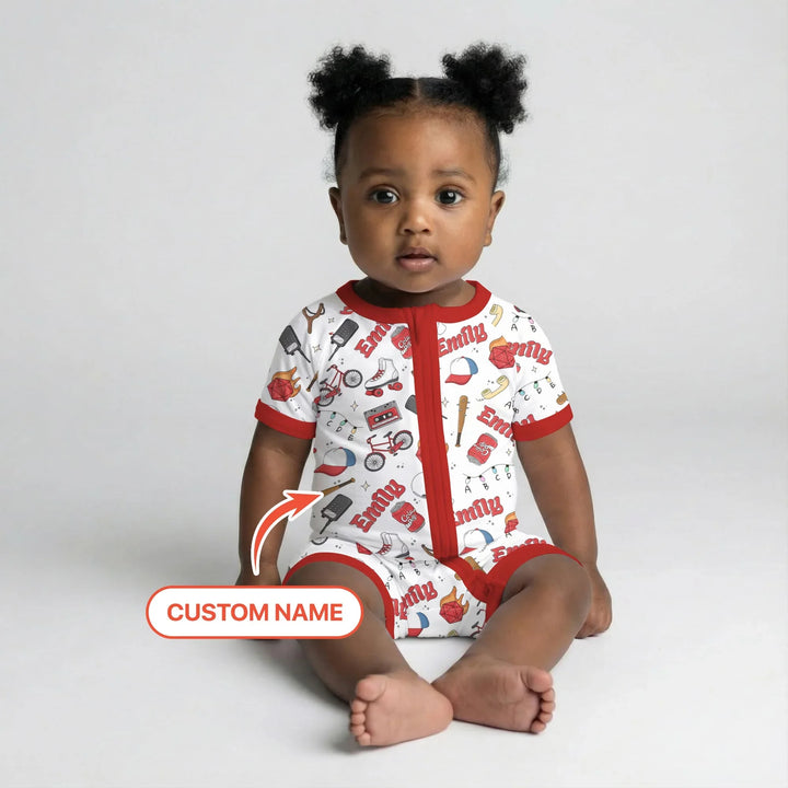Custom Name Kids Adventure Bamboo Shorty Zippy