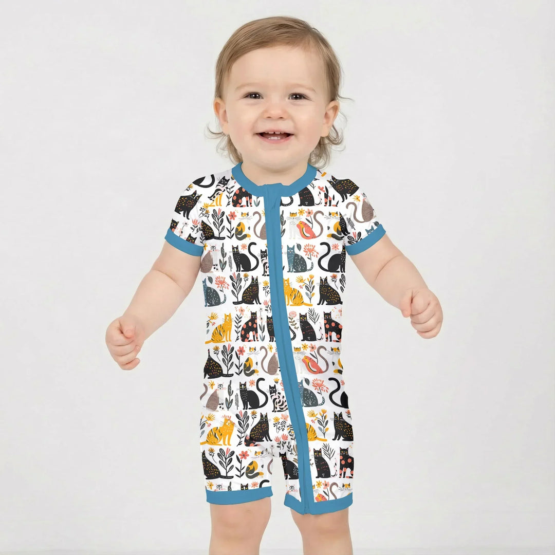 Botanical Cats Bamboo Shorty Zippy