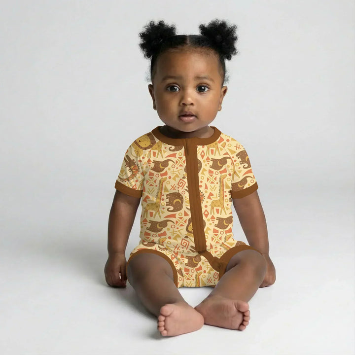 African Animals Spirit Bamboo Shorty Zippy