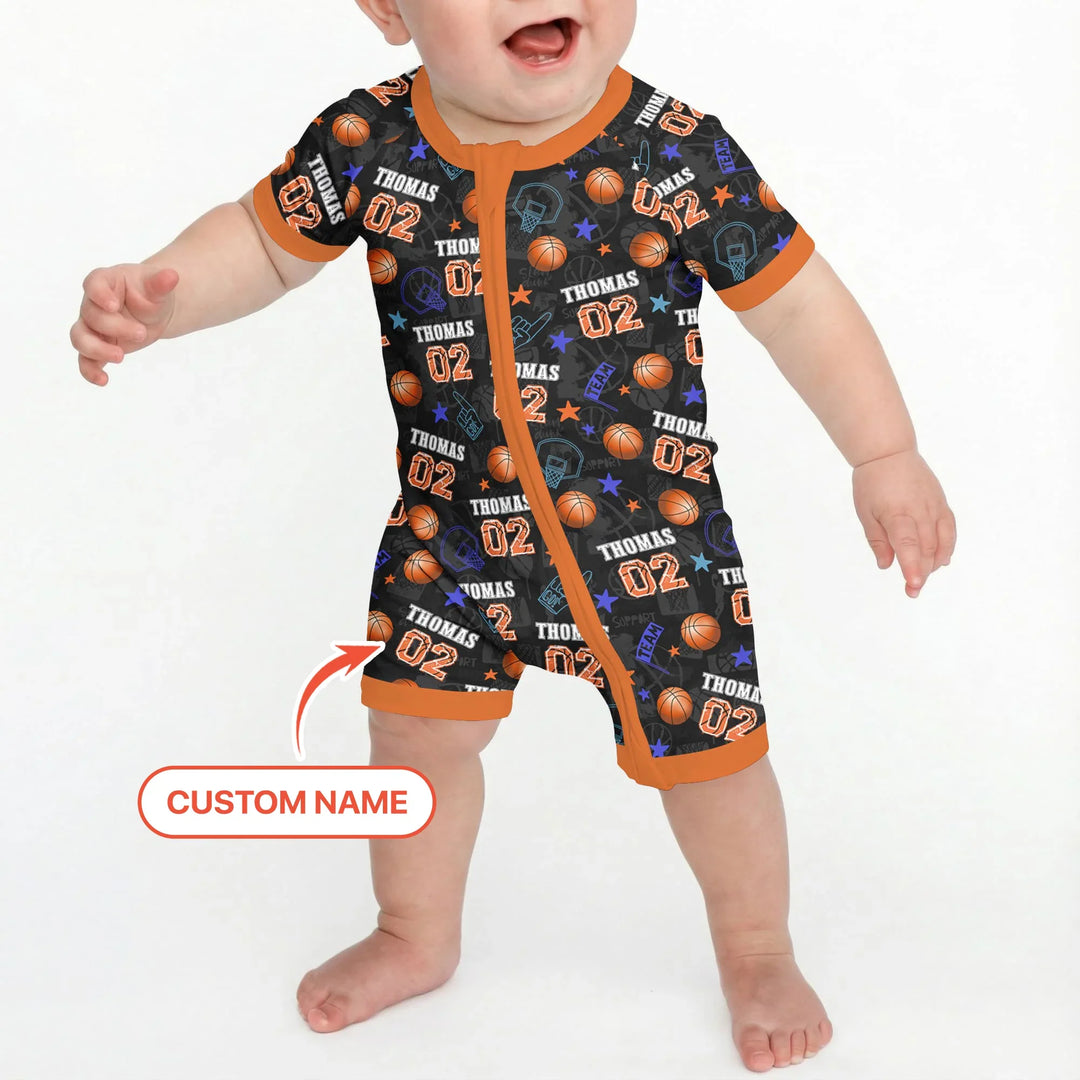 Custom Name Basketball Time Bamboo Shorty Zippy