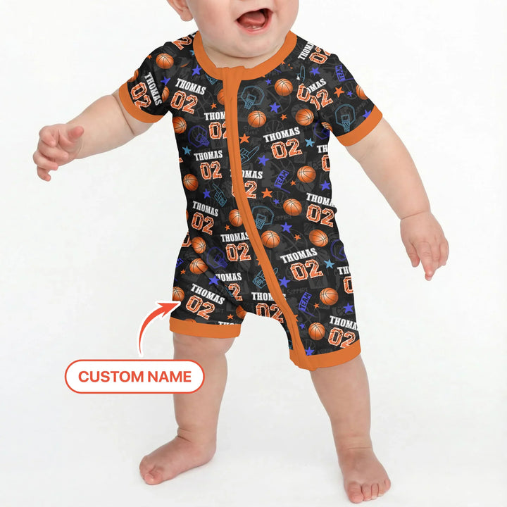 Custom Name Basketball Time Bamboo Shorty Zippy