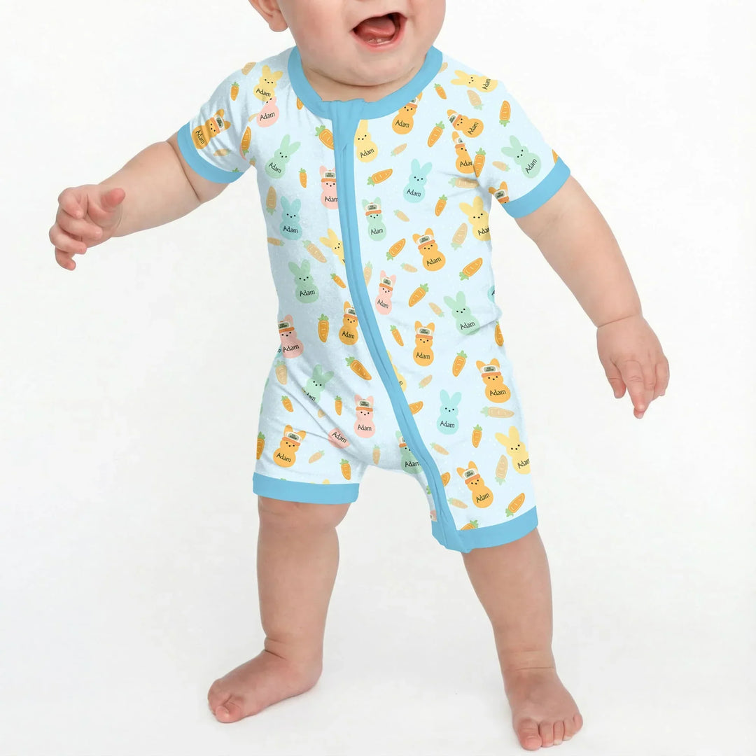 Custom Name Easter Bunny Bamboo Shorty Zippy
