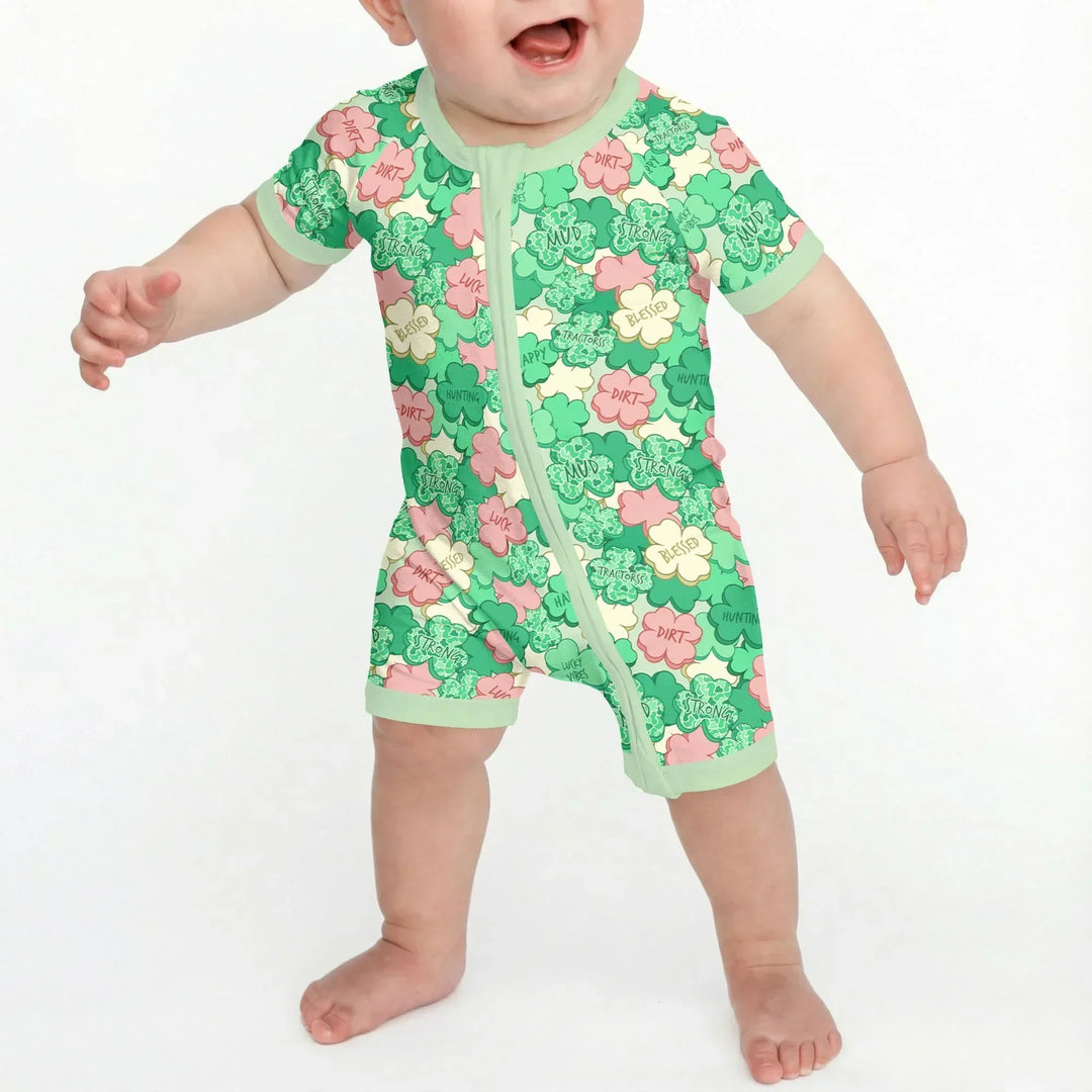Lucky Vibes Shamrock Bamboo Shorty Zippy