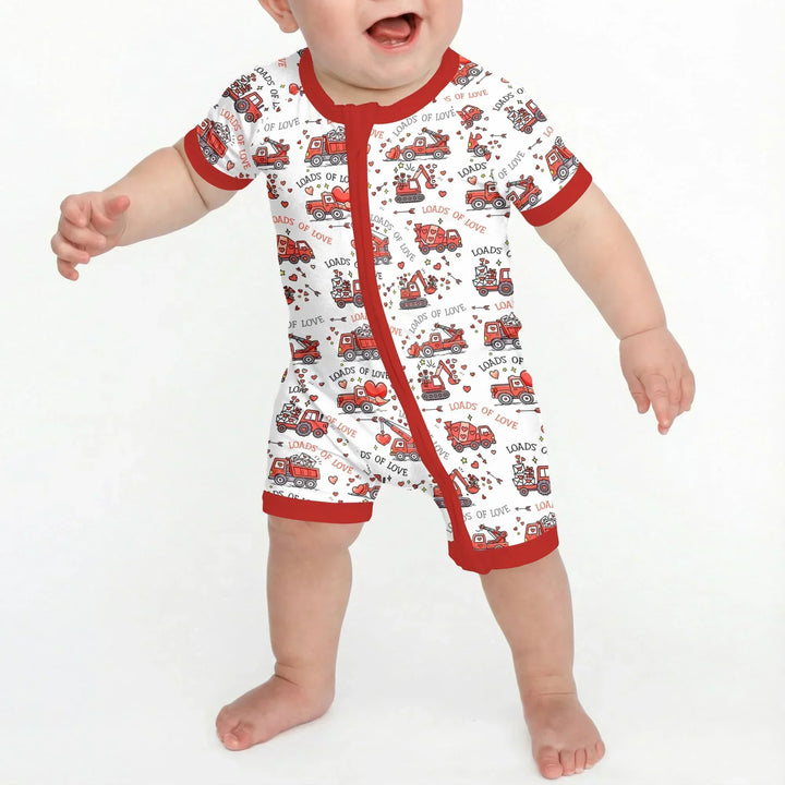 Construction Trucks Loads of Love Bamboo Shorty Zippy