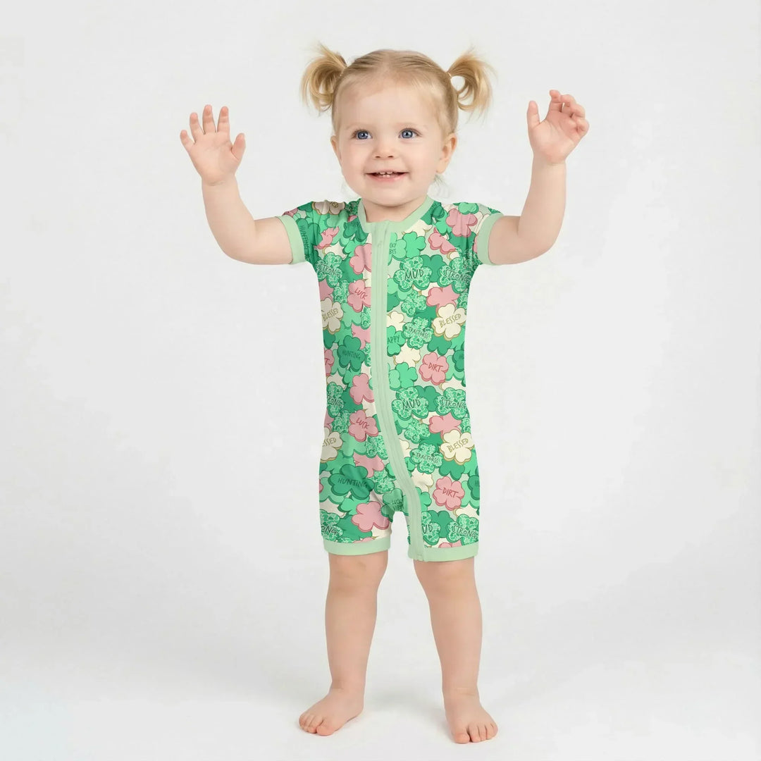Lucky Vibes Shamrock Bamboo Shorty Zippy