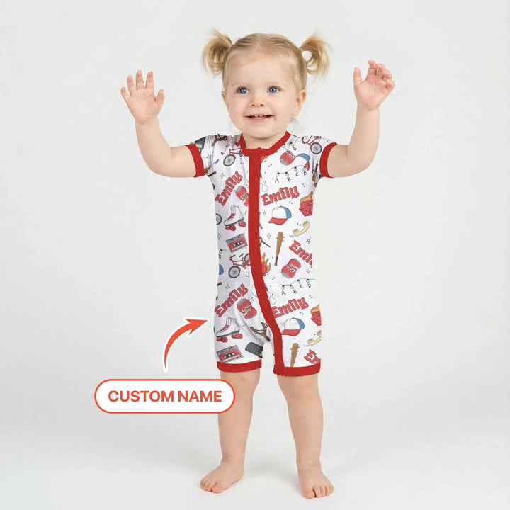 Custom Name Kids Adventure Bamboo Shorty Zippy