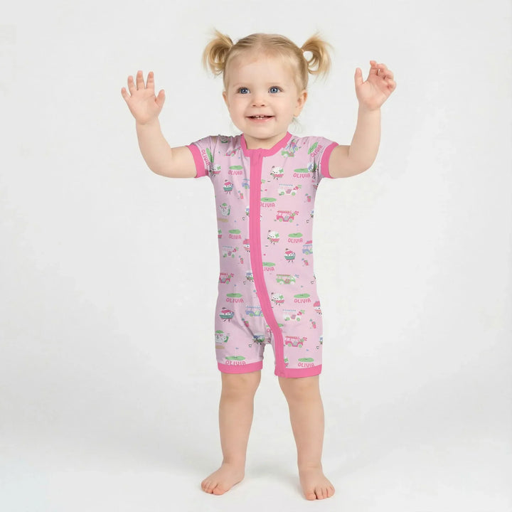 Cute Golf ball Bamboo Shorty Zippy