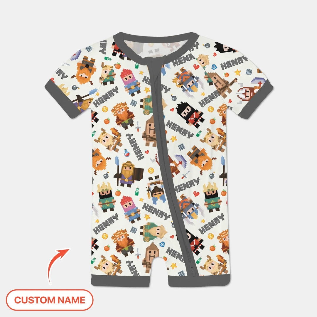 Blocky Buddy Squad Custom Name Bamboo Shorty Zippy