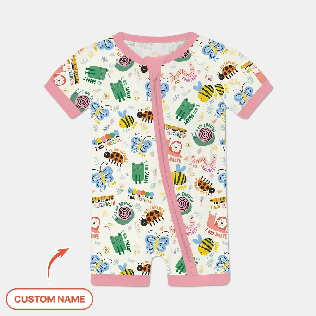 Spring Garden Custom Name Bamboo Shorty Zippy