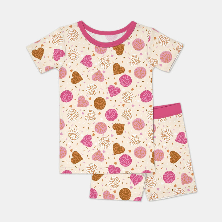 Sweet Concha Bamboo Two Piece Short Sleeve Shorts Pajama Set