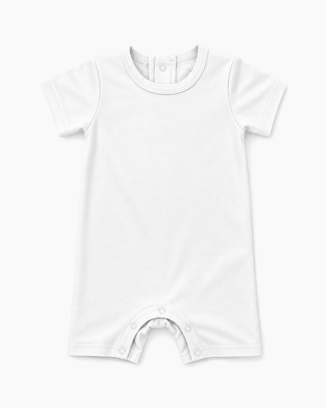 Solid Bamboo Short Sleeve Snap Romper