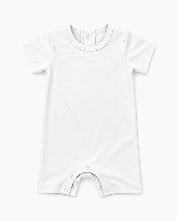 Solid Bamboo Short Sleeve Snap Romper