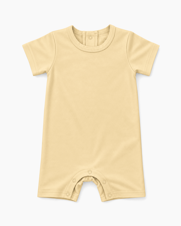 Solid Bamboo Short Sleeve Snap Romper