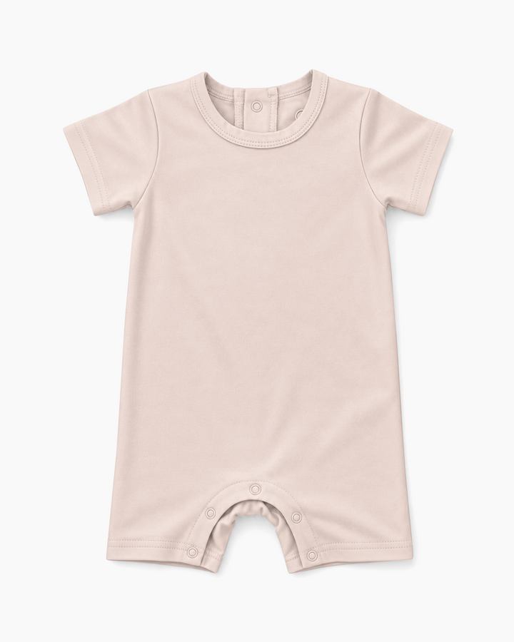 Solid Bamboo Short Sleeve Snap Romper