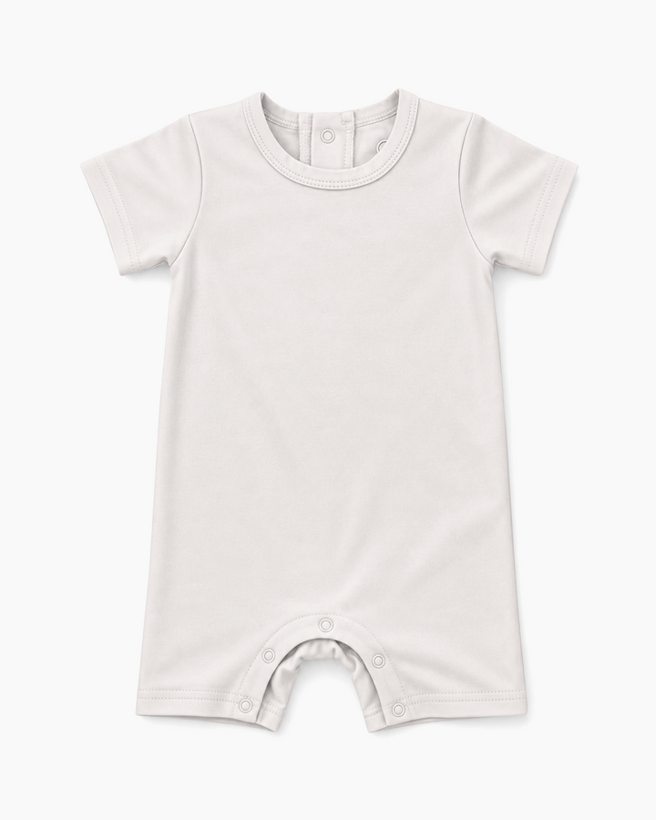 Solid Bamboo Short Sleeve Snap Romper