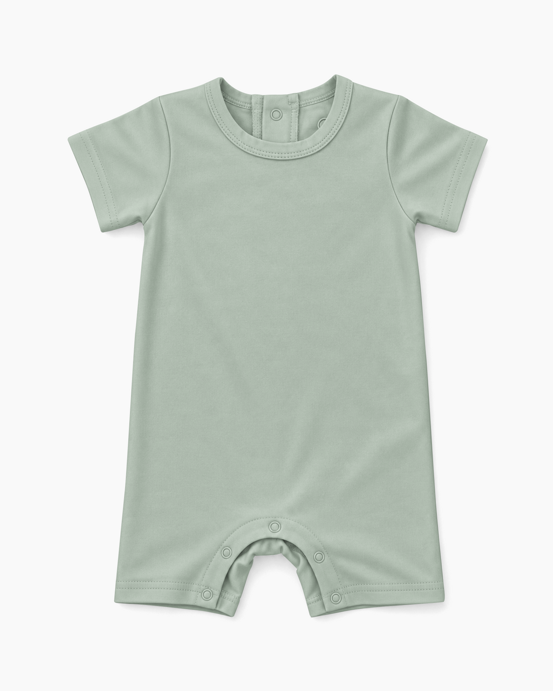 Solid Bamboo Short Sleeve Snap Romper