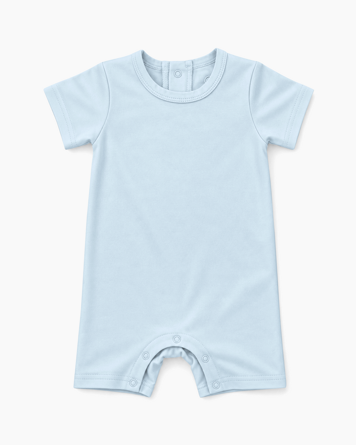 Solid Bamboo Short Sleeve Snap Romper