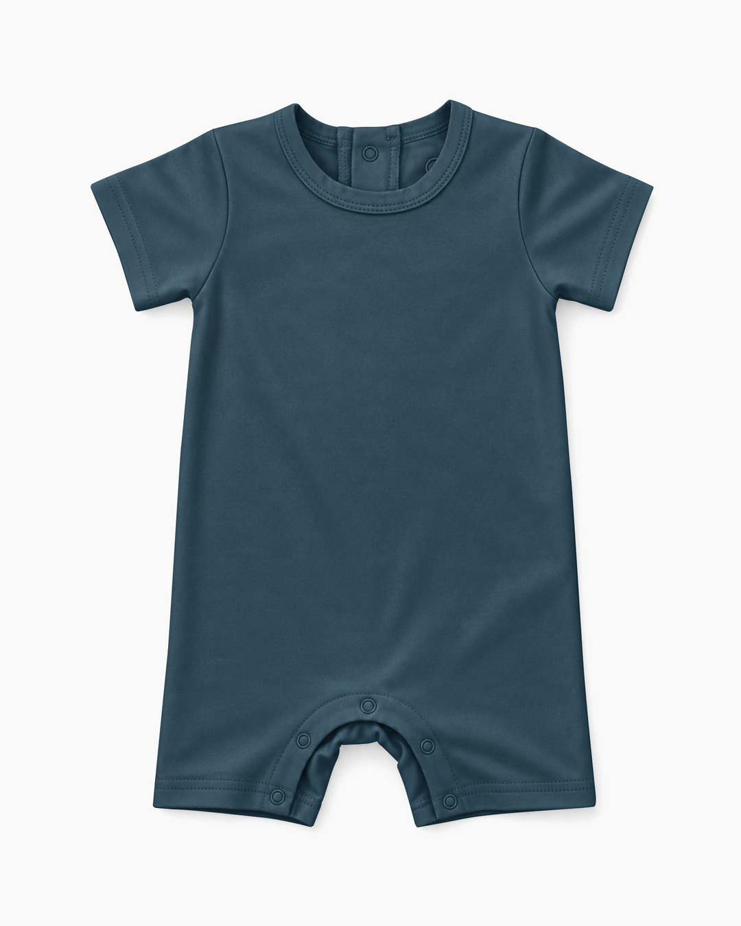 Solid Bamboo Short Sleeve Snap Romper