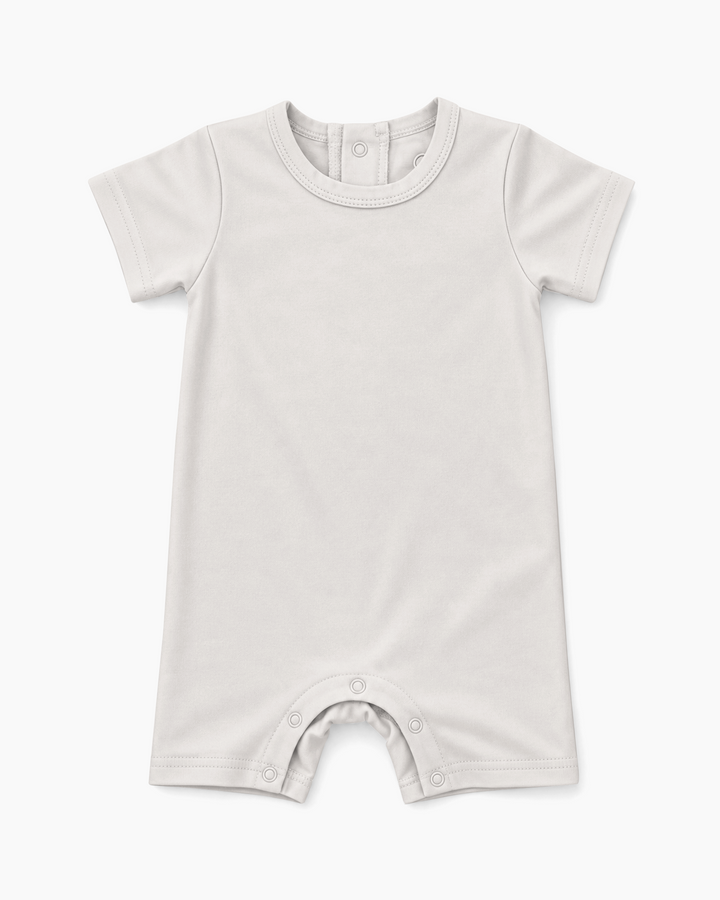 Solid Bamboo Short Sleeve Snap Romper