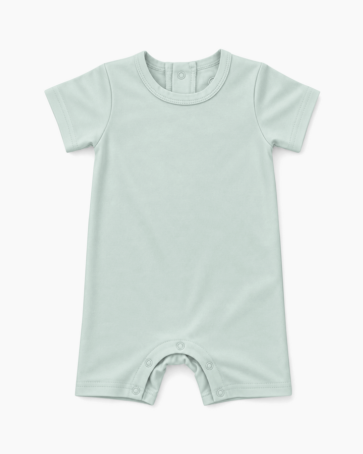 Solid Bamboo Short Sleeve Snap Romper