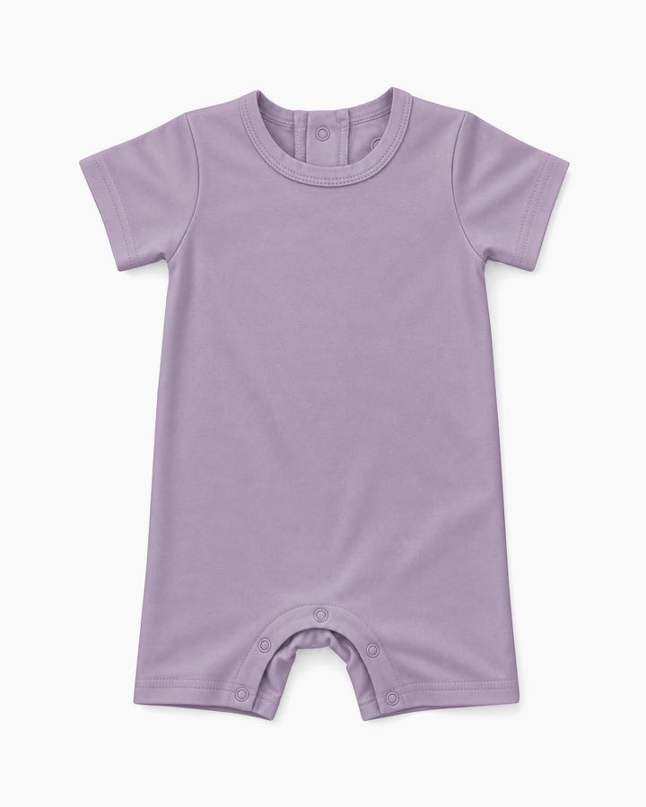 Solid Bamboo Short Sleeve Snap Romper