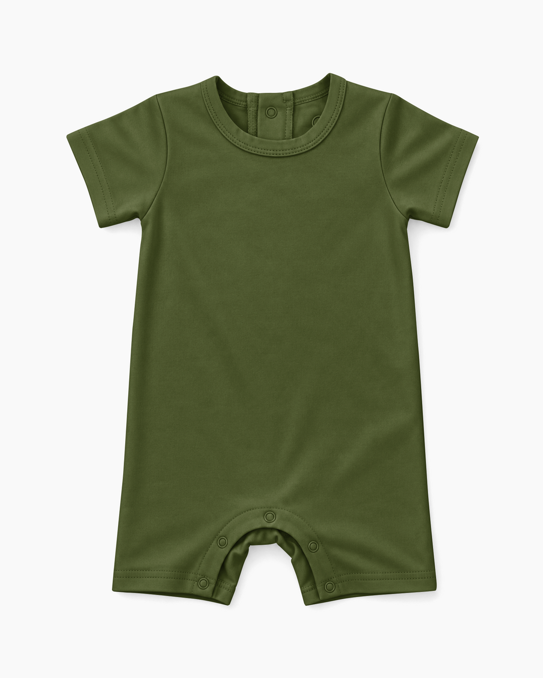 Solid Bamboo Short Sleeve Snap Romper