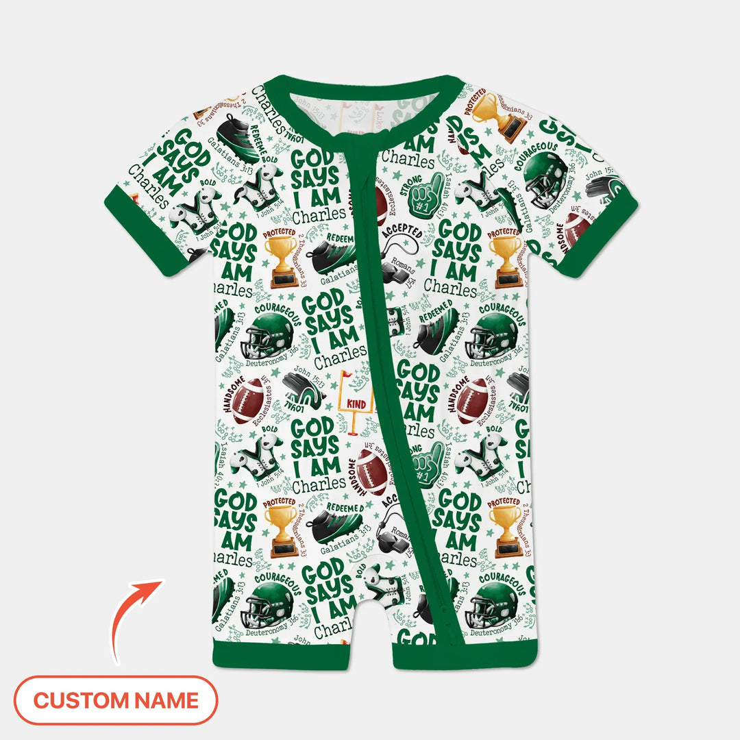 God Says I Am Touch Down Time Custom Name Bamboo Shorty Zippy