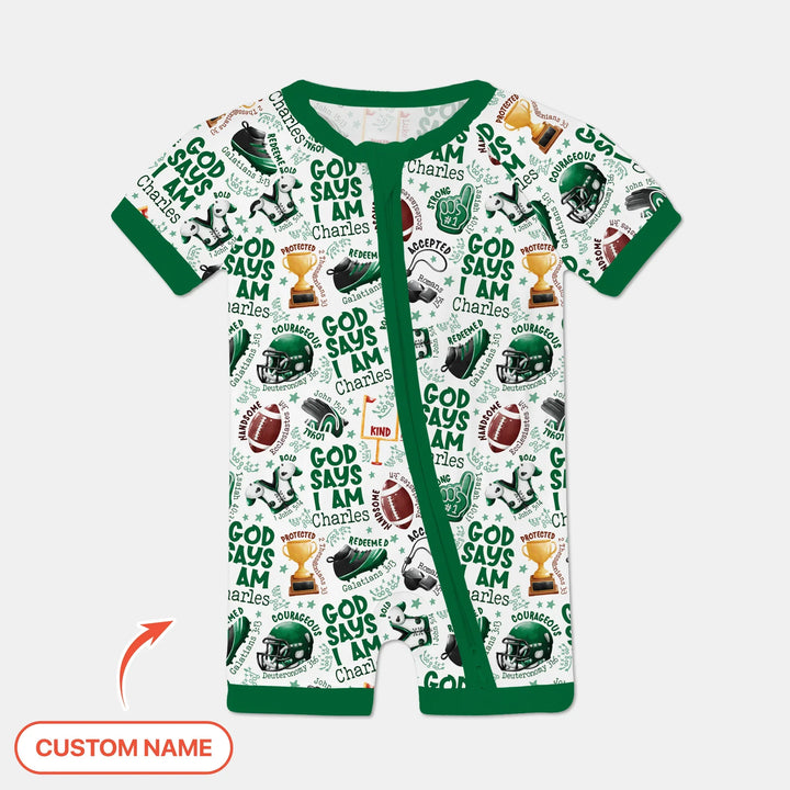 God Says I Am Touch Down Time Custom Name Bamboo Shorty Zippy