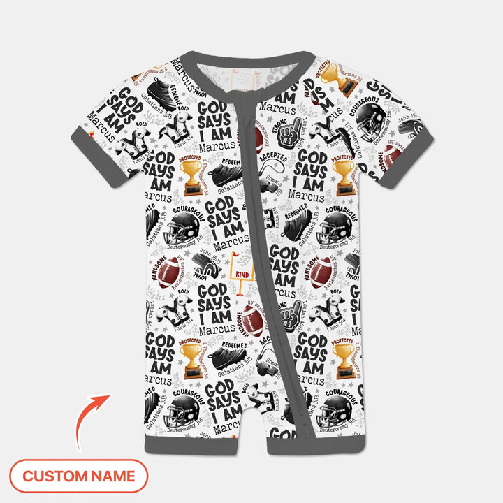 God Says I Am Touch Down Time Custom Name Bamboo Shorty Zippy