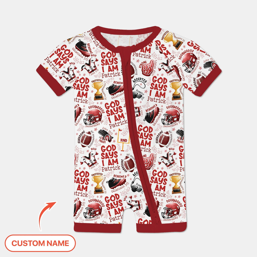 God Says I Am Touch Down Time Custom Name Bamboo Shorty Zippy