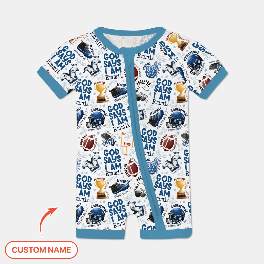 God Says I Am Touch Down Time Custom Name Bamboo Shorty Zippy