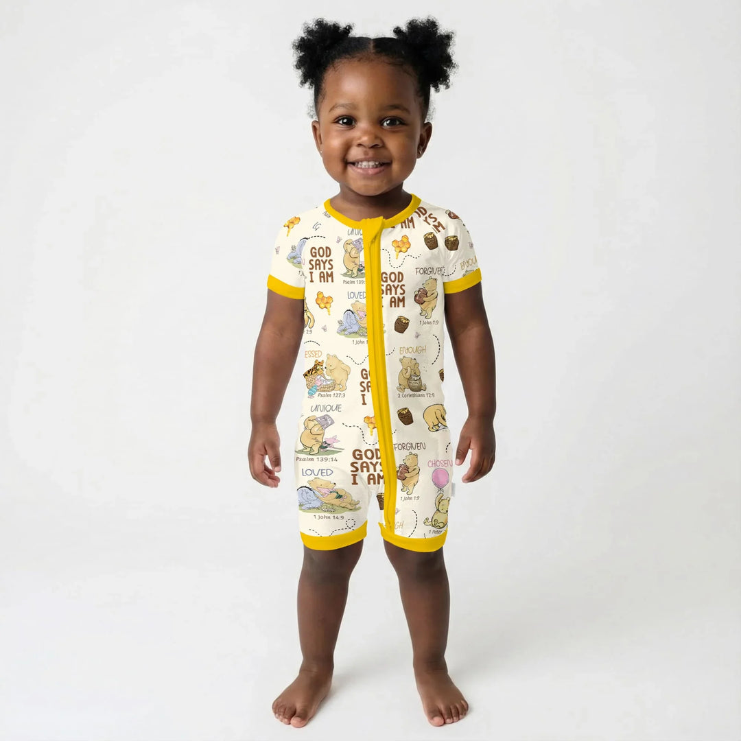 God Says I Am – Little Blessings Bamboo Shorty Zippy