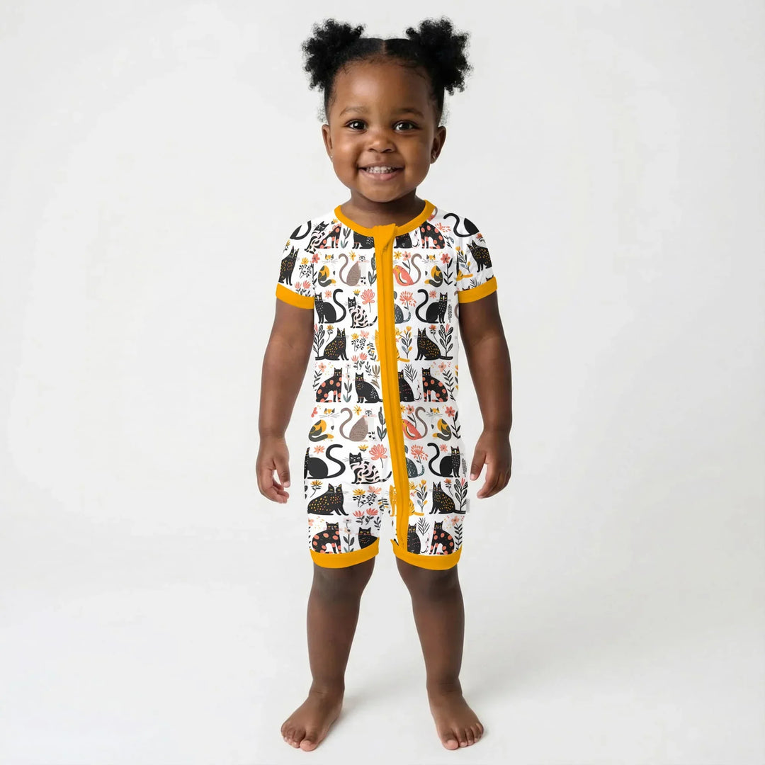 Botanical Cats Bamboo Shorty Zippy