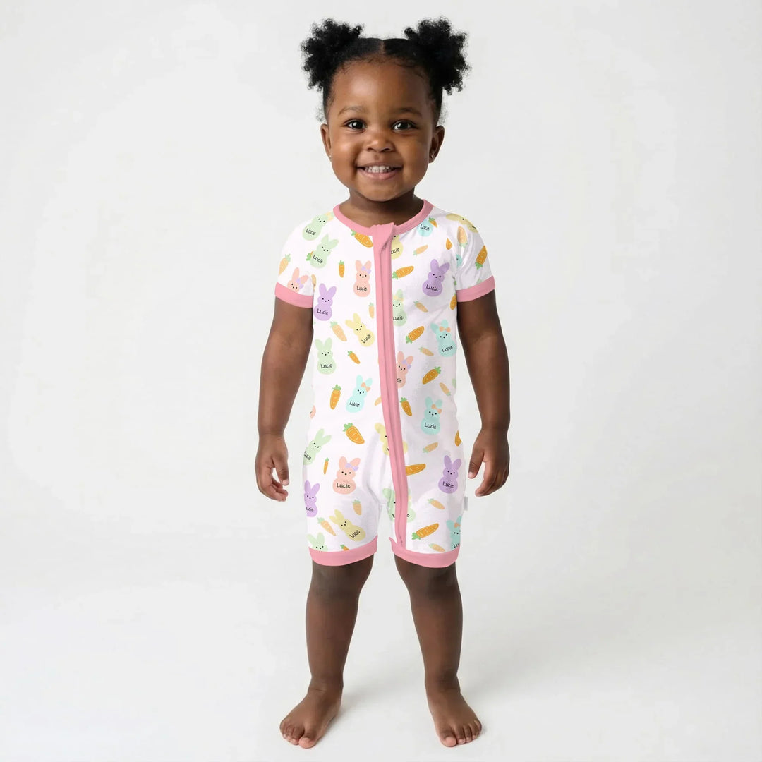 Custom Name Easter Bunny Bamboo Shorty Zippy