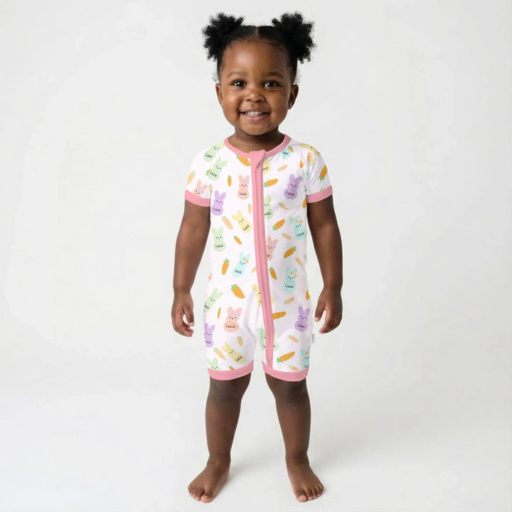 Custom Name Easter Bunny Bamboo Shorty Zippy