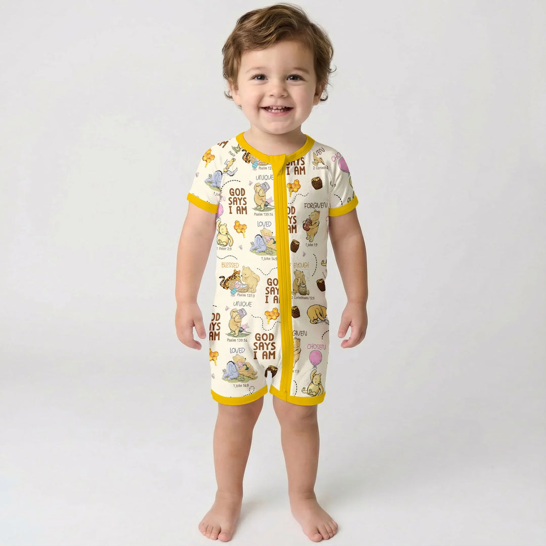 God Says I Am – Little Blessings Bamboo Shorty Zippy