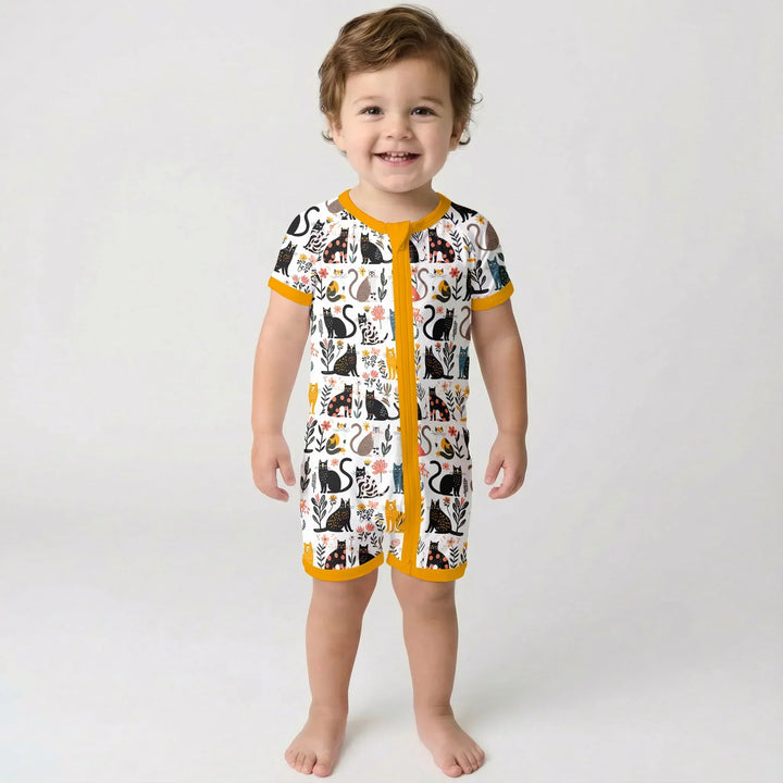 Botanical Cats Bamboo Shorty Zippy