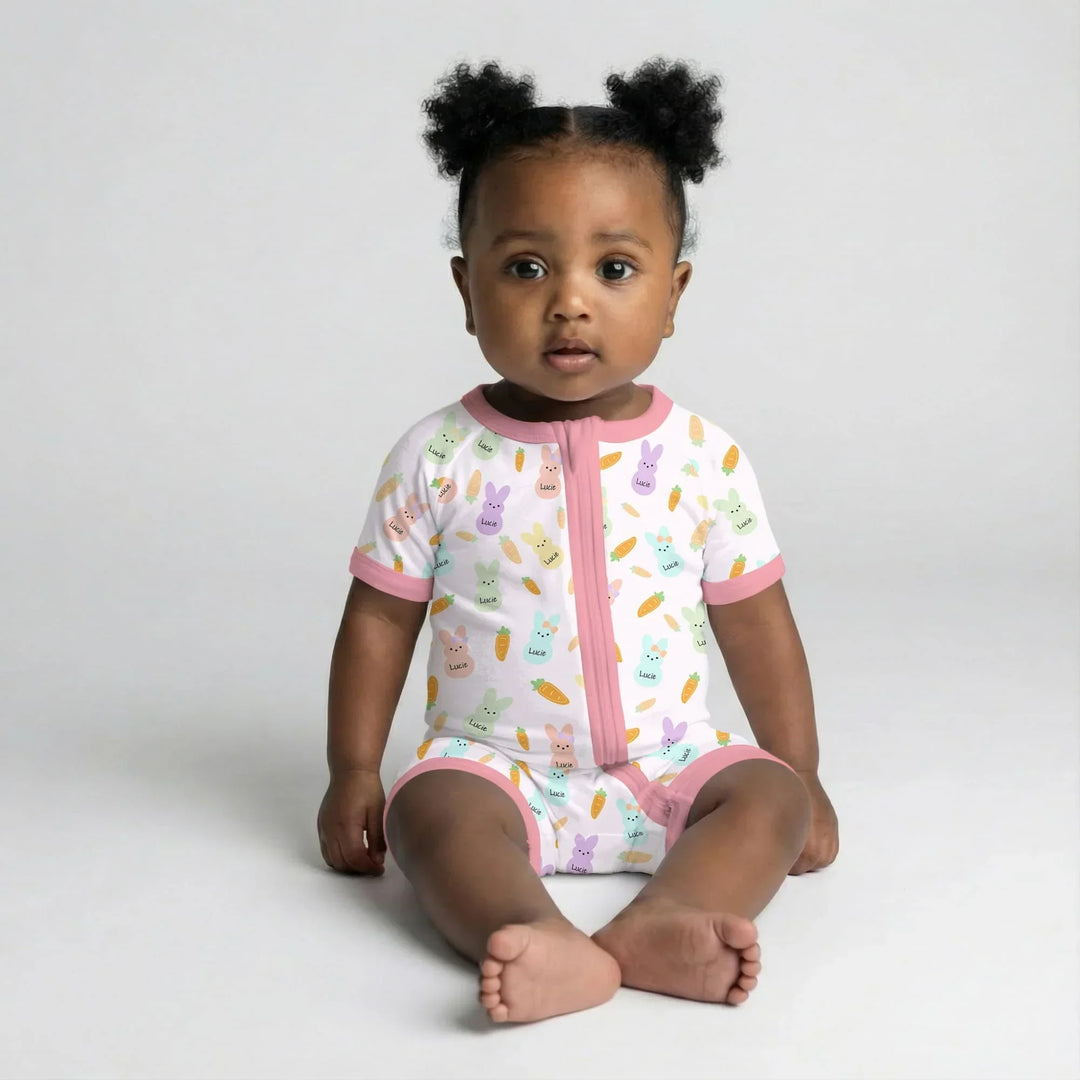 Custom Name Easter Bunny Bamboo Shorty Zippy