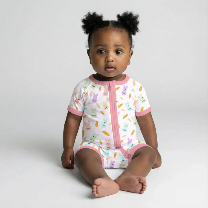 Custom Name Easter Bunny Bamboo Shorty Zippy